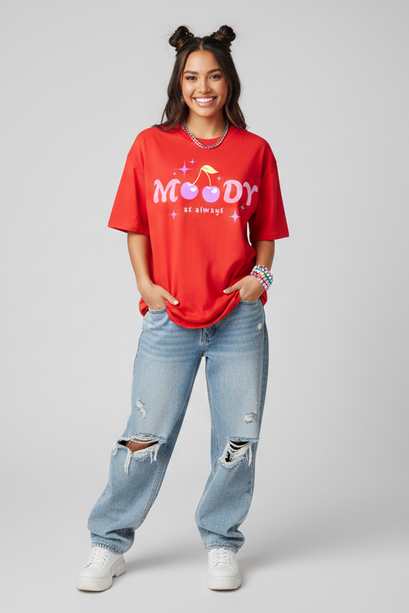 MOODY AS ALWAYS Oversized T-shirt